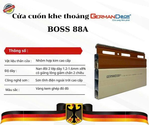 Cửa cuốn khe thoáng German Door Boss 88A vàng kem
